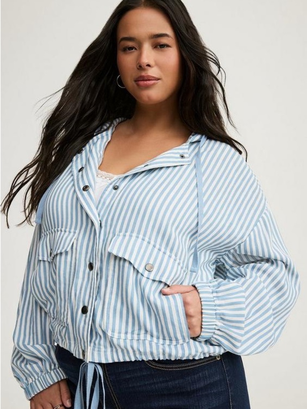 Torrid Snap-Front Hooded Jacket